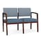 Lesro 2 Seat Tandem Seating W/ No Center Arm, 44 in W 26 in L 31.5 in H, Lenox Series LW2101 - alternate 1